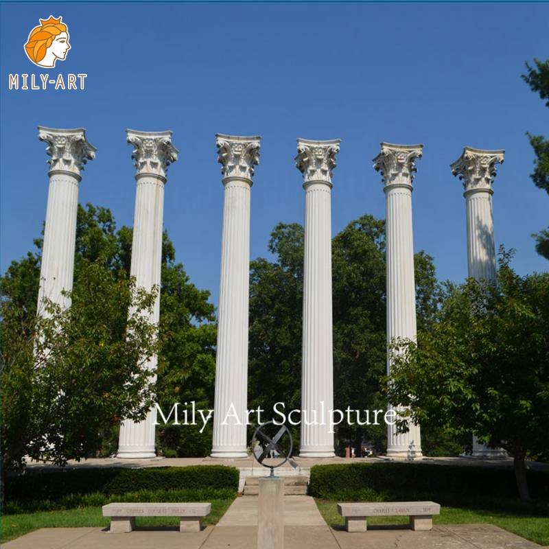 Decorative White Stone Marble Estatua Pillars Column
