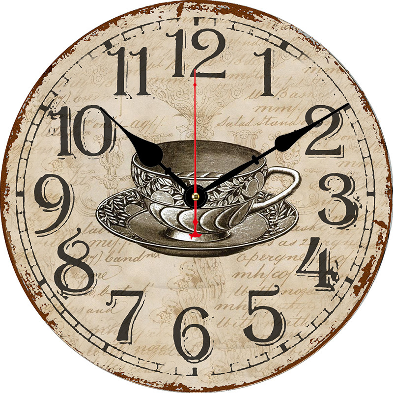 Dia 30/34/40/60cm Antique Decorative Wall Clock Silent Wooden Wall Clock Home and Table Decoration Promotion Gift Clock for Kitchen/Living /Bed Room-Hlc30019