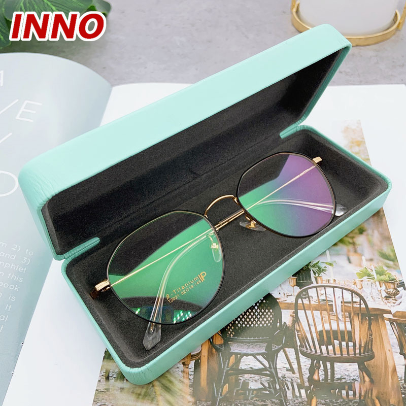 Inno-T106 New Model Glasses Case Manufacturer Wholesale Ins Style Rectangular Iron Eyeglasses Box, Customized Logo, Made in China