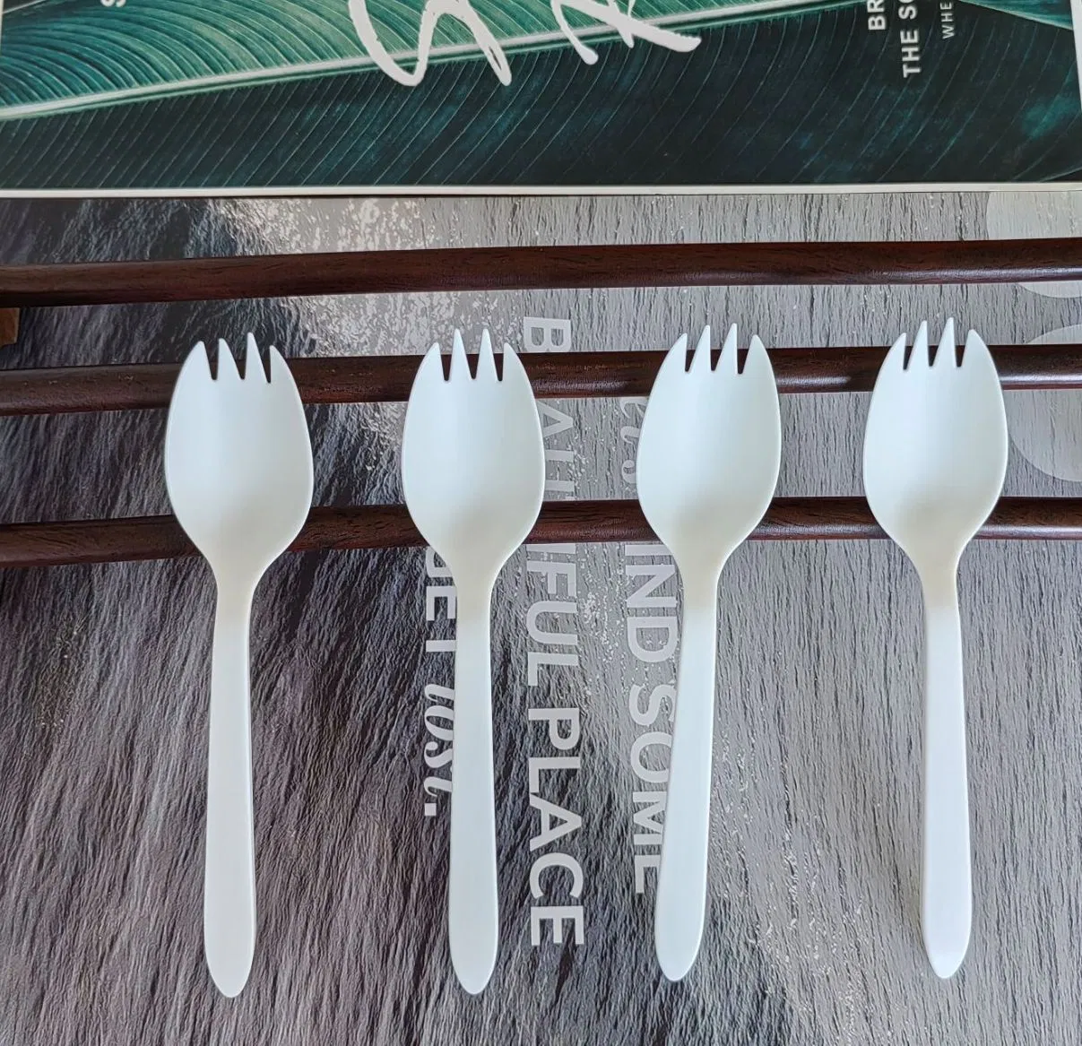 Zero Waste Biodegradable Flatware 100% Home Compostable Cutlery Heavy Duty PLA Fork Spoon
