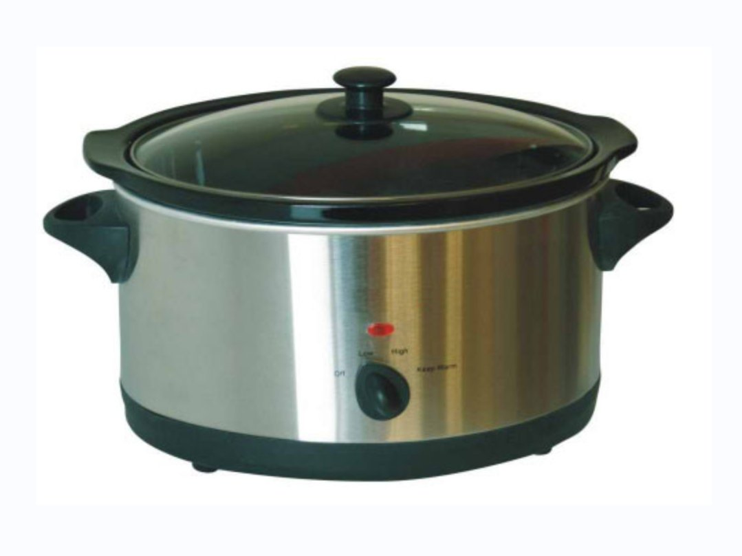 180W Slow Cooker with 3 Individual Ceramic Pots for Home