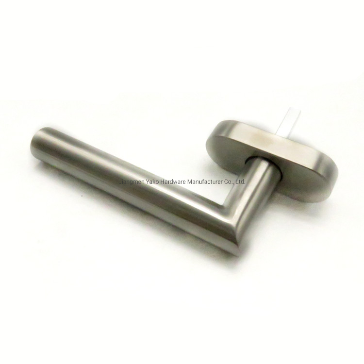 Amazon Popular L Shape Oval Plastic Base Stainless Steel Window Handle