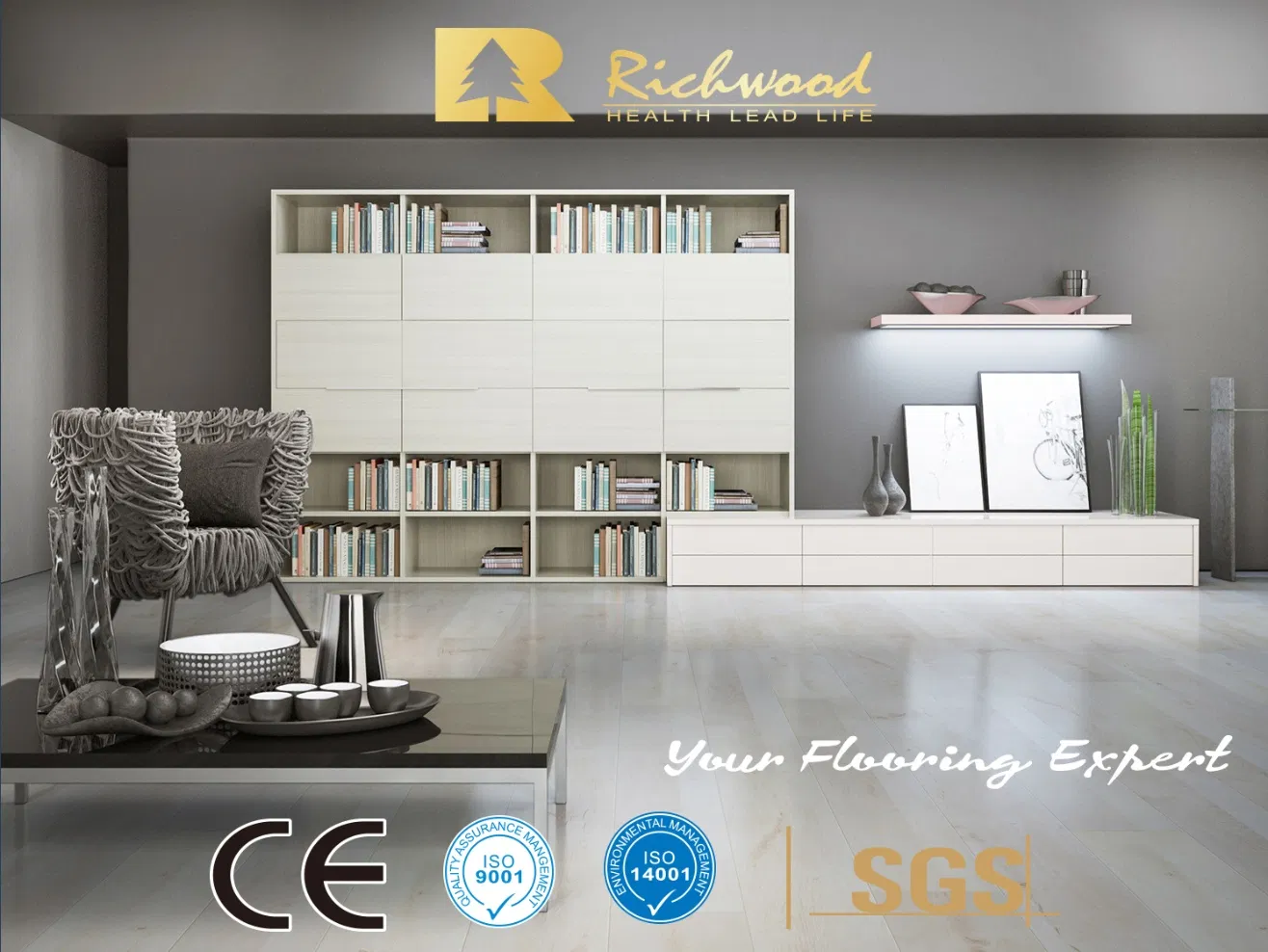 Водостойкий ламинат Дуб Европейский E0 AC4 для ресторана, офиса, дома