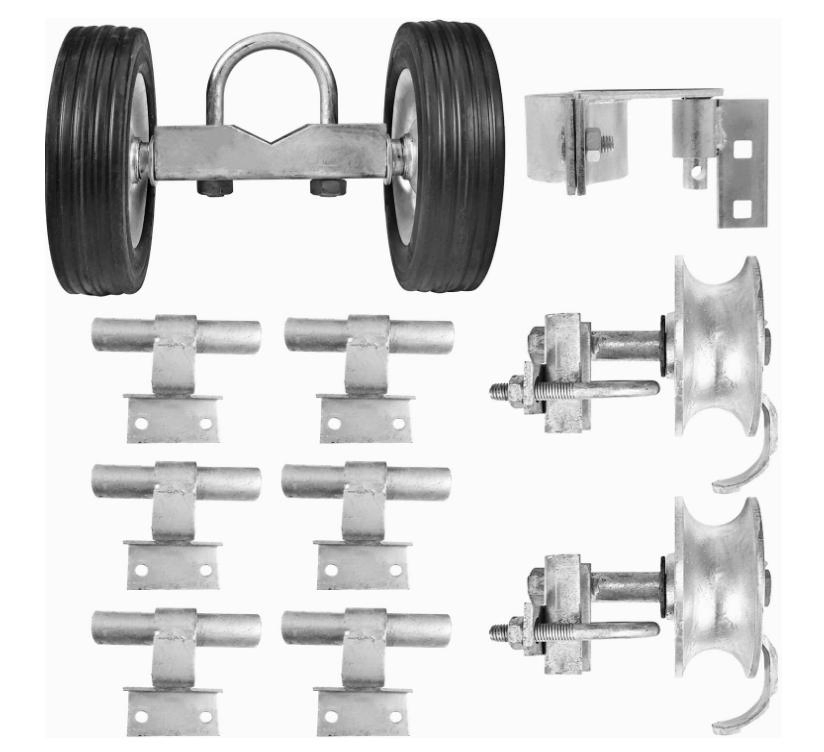 Galvanized Steel Chain Link Fence Sliding Rolling Gate Hardware Kit