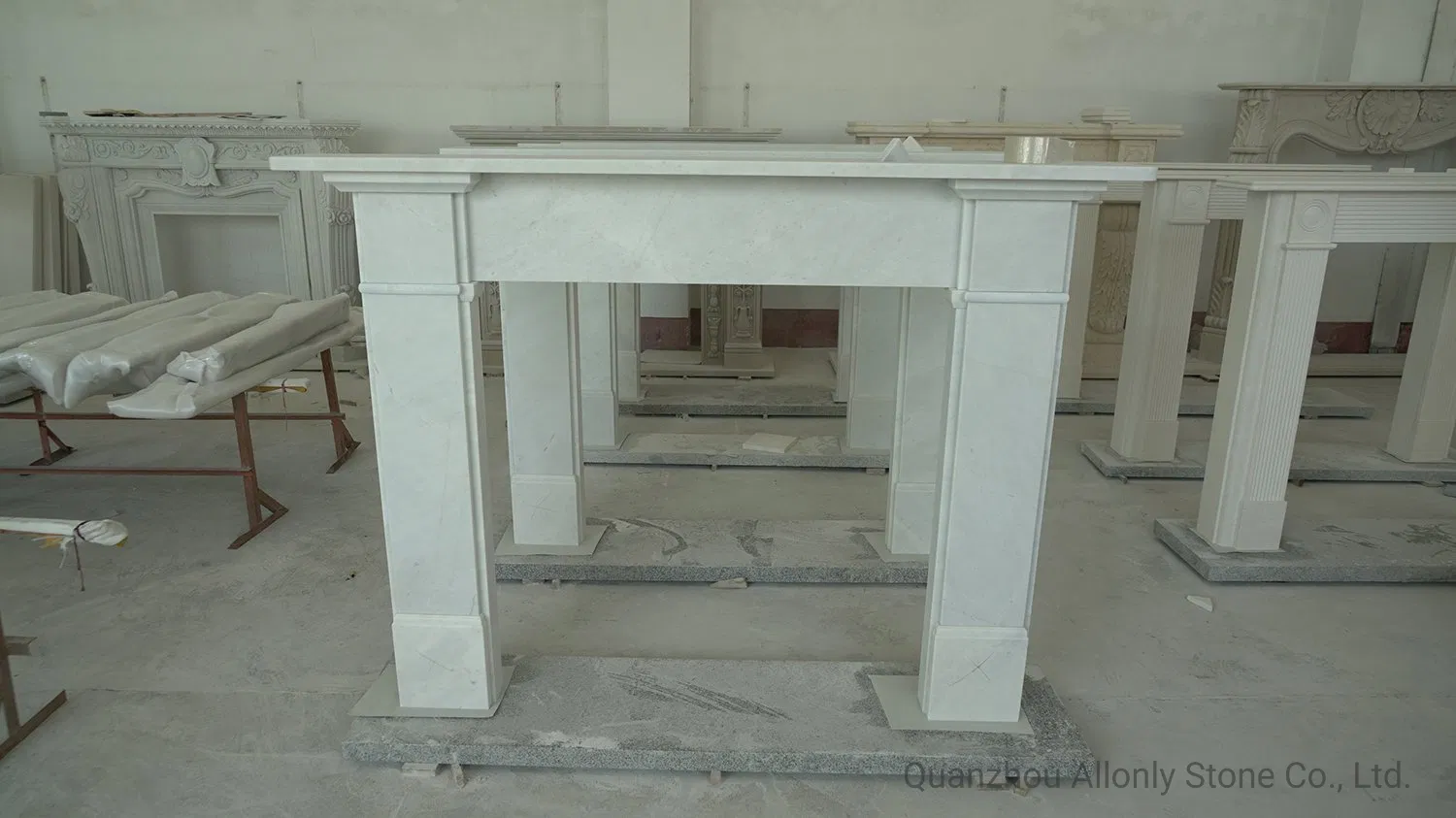 Europe Style Natural Marble Mantal Cream Bello Limestone Fireplace Surround