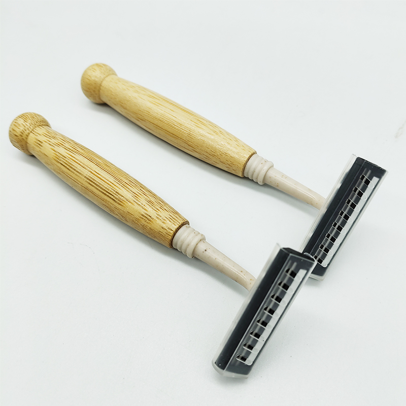 Wholesale Hotel Double Blades Hotel Bamboo Handle Razor in Bulk