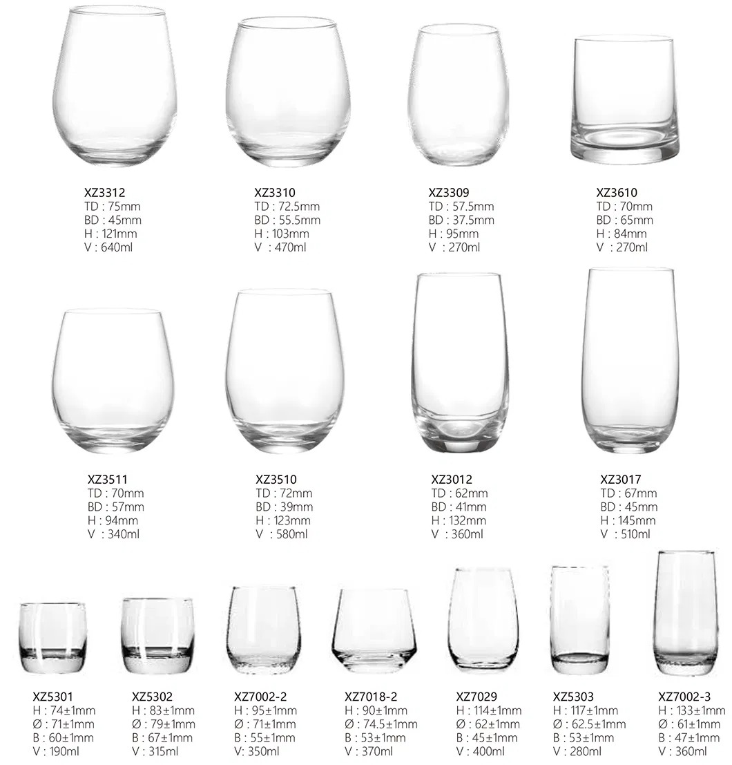 China Crystal Classic Vintage Minimalist Egg-Shaped Wine Tumbler Glassware Customized Logo Clear Stemless Wine Glass Cup