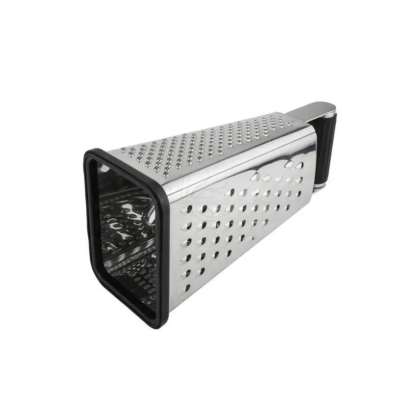 Professional Box Grater Stainless Steel with 4 Sides Best for Parmesan Cheese Vegetables Ginger Food Kitchen Grater