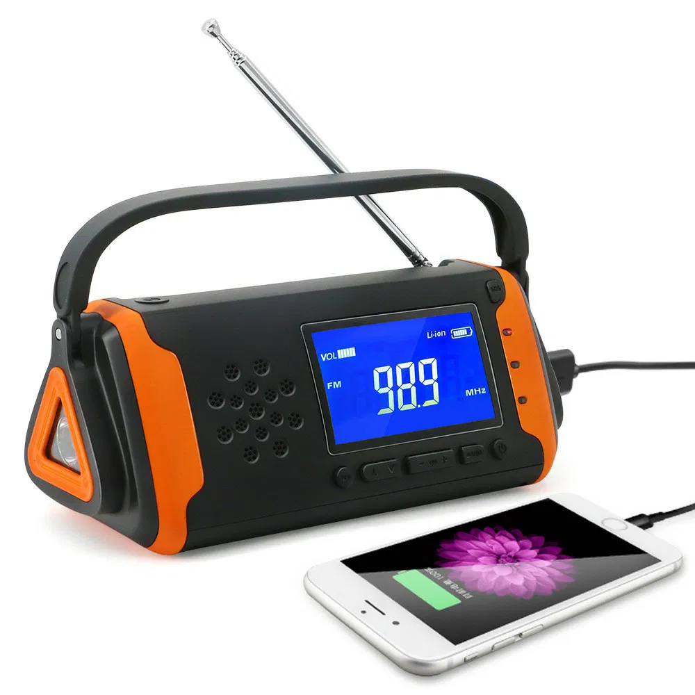Аварийное радио на солнечной батарее с фонариком и Power Bank