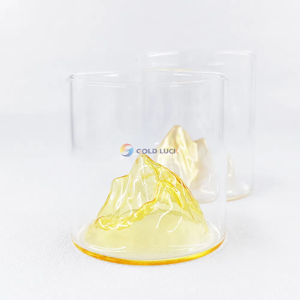 Unique Mountain Bottom Glasses Borosilicate Material Cup for Liquor Spirit Beverage