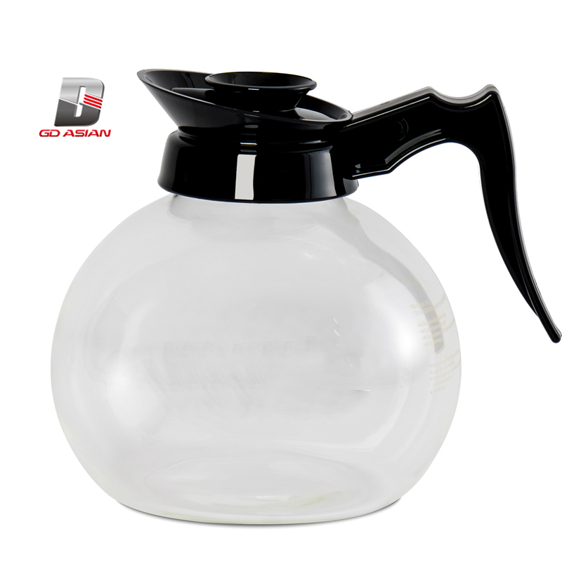 High quality 1.8L Black Glass Coffee Decanter Coffee Pot