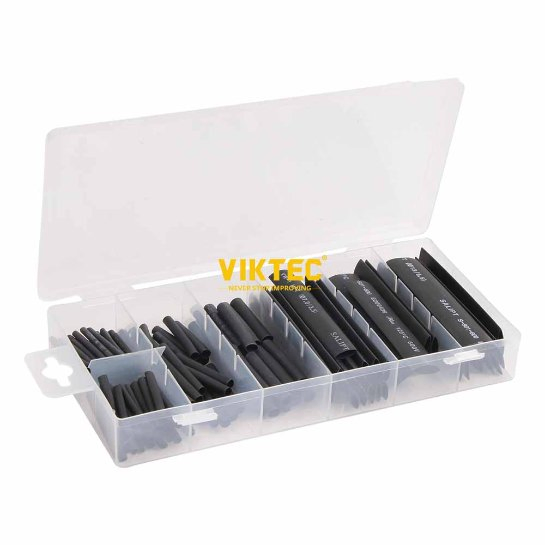 Heat Shrink Tubing Assortment Black 127PC (VTN1023)