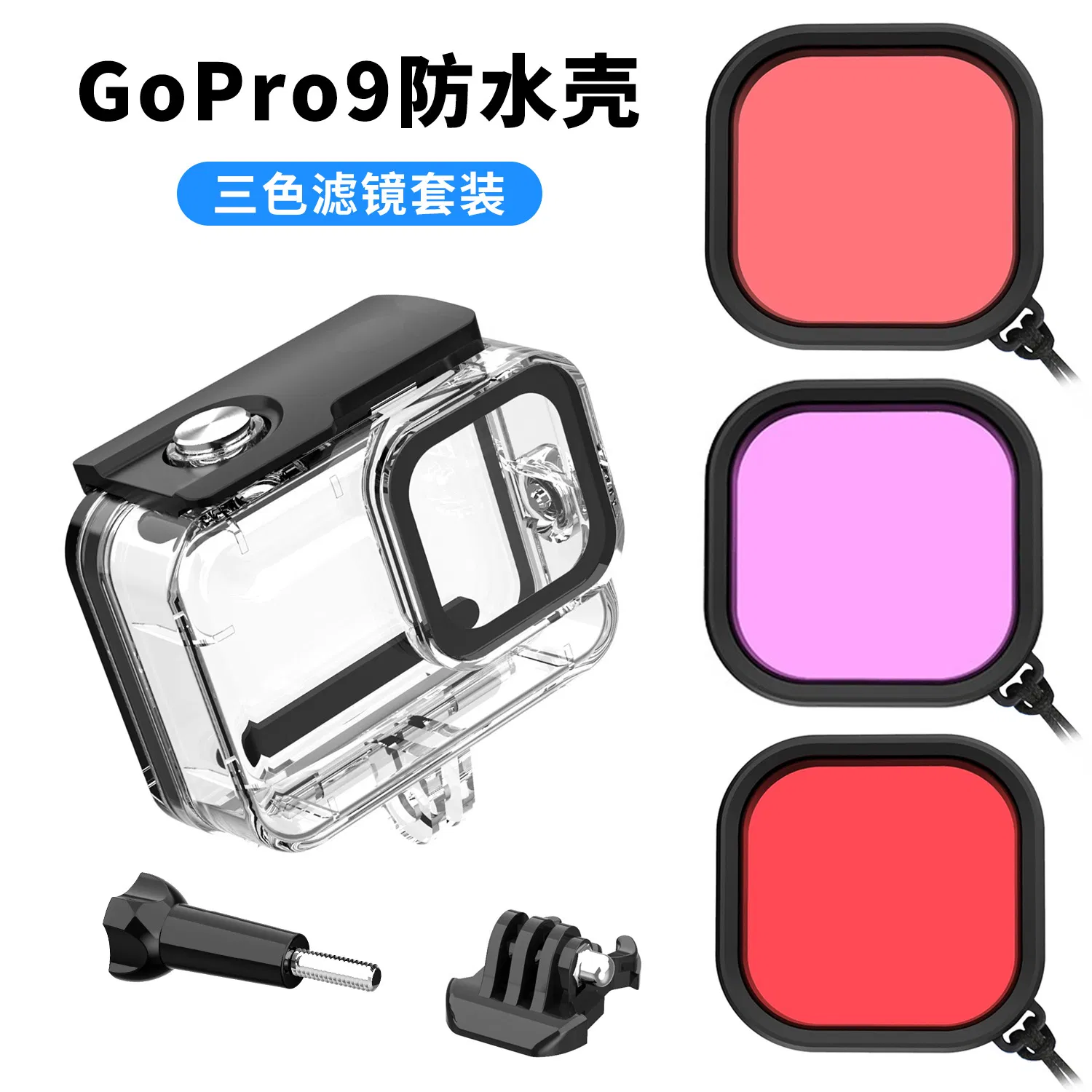 Housing Case Diving Filter Lens for Gopro Hero 9 10 Protective Shell Box Camera Accessories