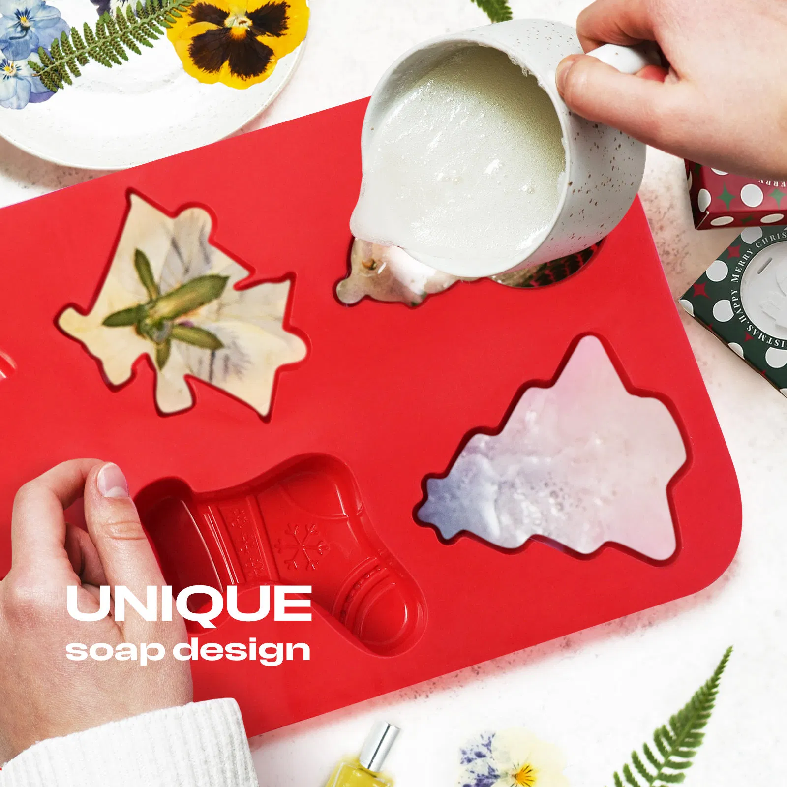 Christmas Silicone Mold Set Non-Stick Baking Mold for Making Standard Size