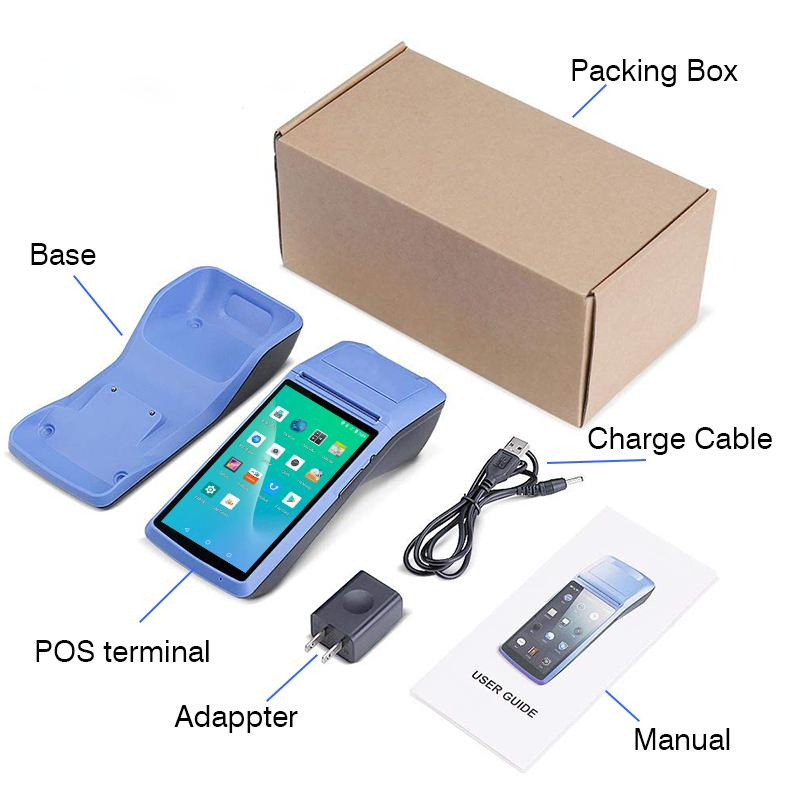 OS 8.1 Version Handheld GPRS POS Terminal Android Restaurant POS with Printer