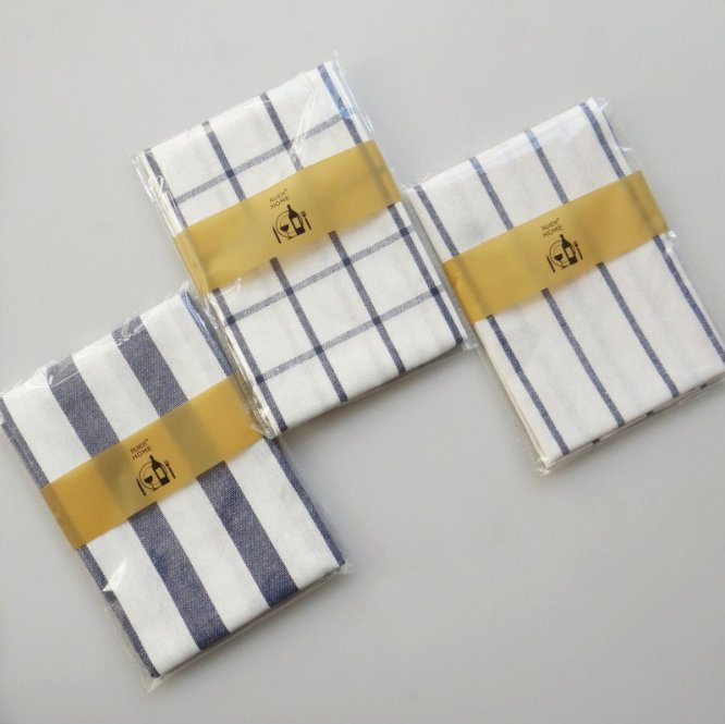 100% Cotton Blue Stripe Tea Towel Kitchen Small Cleaning Towels
