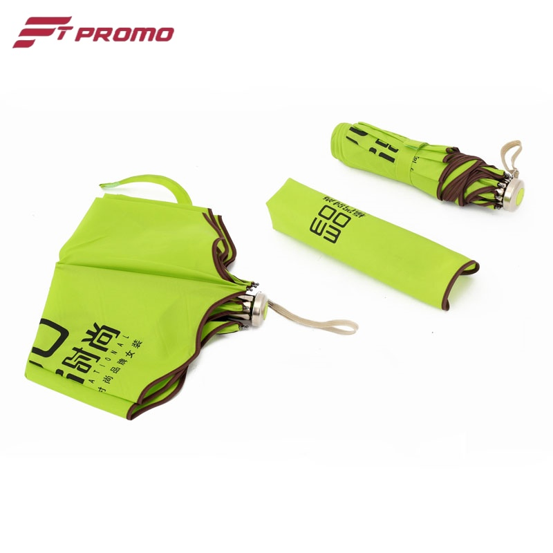 Manual Open 3-Section Folding Portable Pocket Sun Umbrella