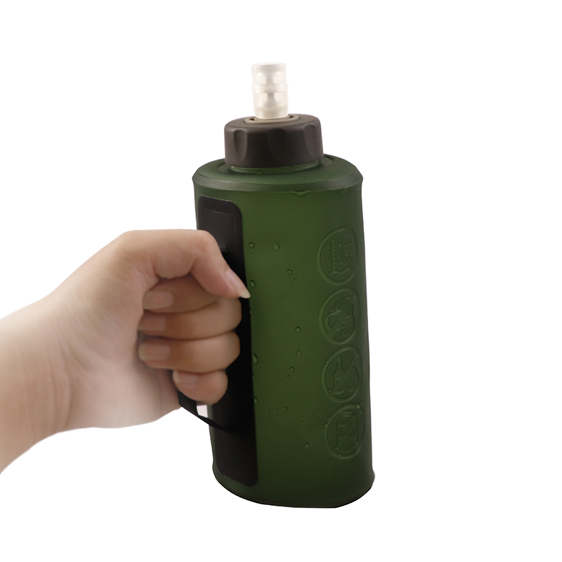 Soft Water Bottle1.5L Blue Green Gray TPU Running Foldable Kettle Collapsible