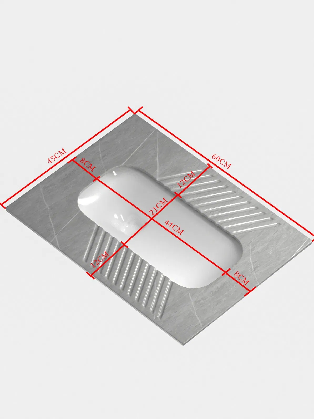 Random Pattern Multi Colors S-Bend Squat Toilet Pan One Piece Wc Pan Rock Slab Squatting Pan