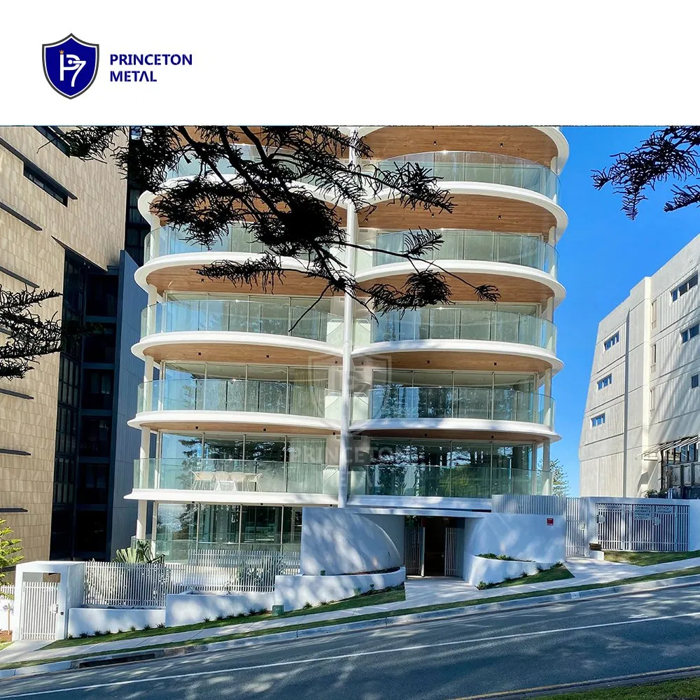 Outdoor Aluminum U Channel Glass Railing Aluminum Stair and Ramp Guardrails