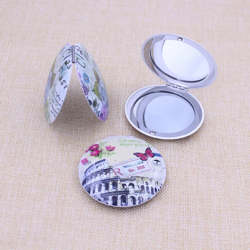 Foldable Makeup Mirror Mini Hand-Held Cosmetic Tool Makeup Mirror Travel Pocket Beauty Mirror