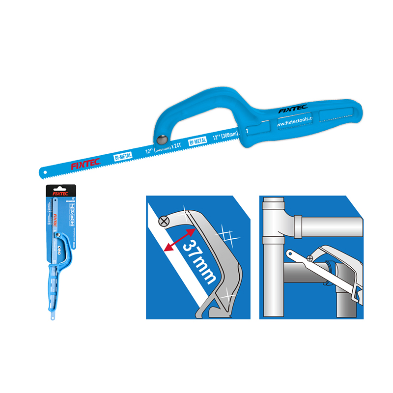 Fixtec Heavy Duty 12" 300mm Bi-Metal PP Frame Mini Hacksaw Fram for Metal PVC Wood Working