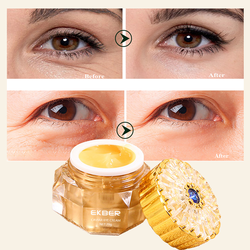 Natural Caviar Eye Cream for Dark Circles Reduces Fine Lines Dark Circles Puffiness Anti Aging Wholesale