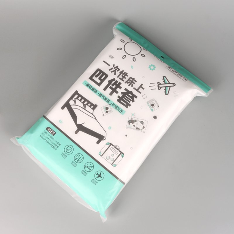 Free Sample Customizable Travel Disposable Four-Piece Bed Set