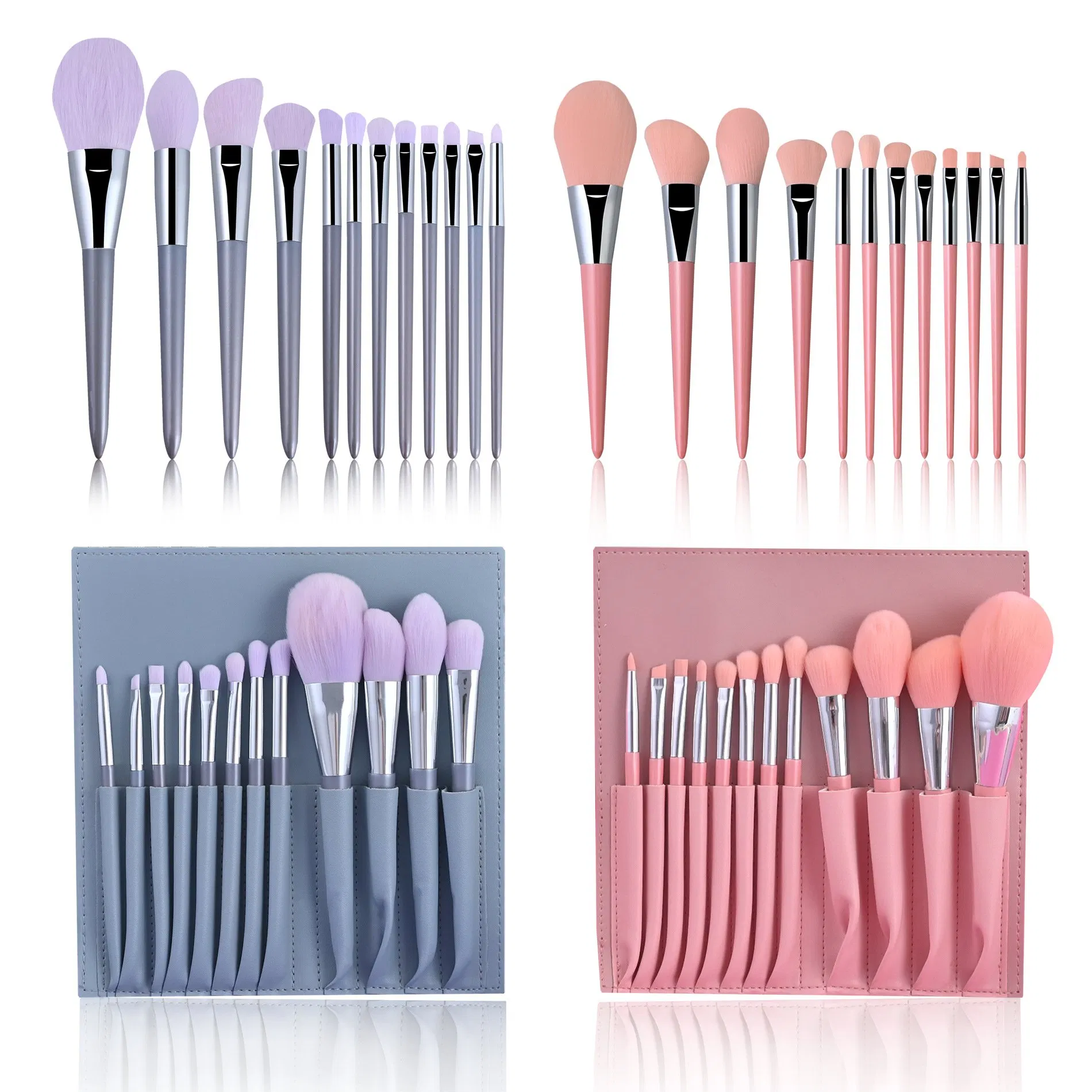 Synthetic Soft Hair Beauty Colorful 12PCS Cosmetic Kit Makeup Brushes Sets