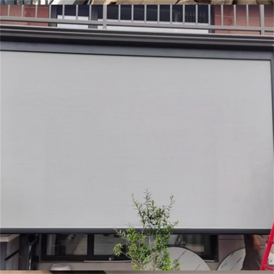 Custom Motorized Exterior Roller Curtain Waterproof Sun Shade Zip Screen for Pergola