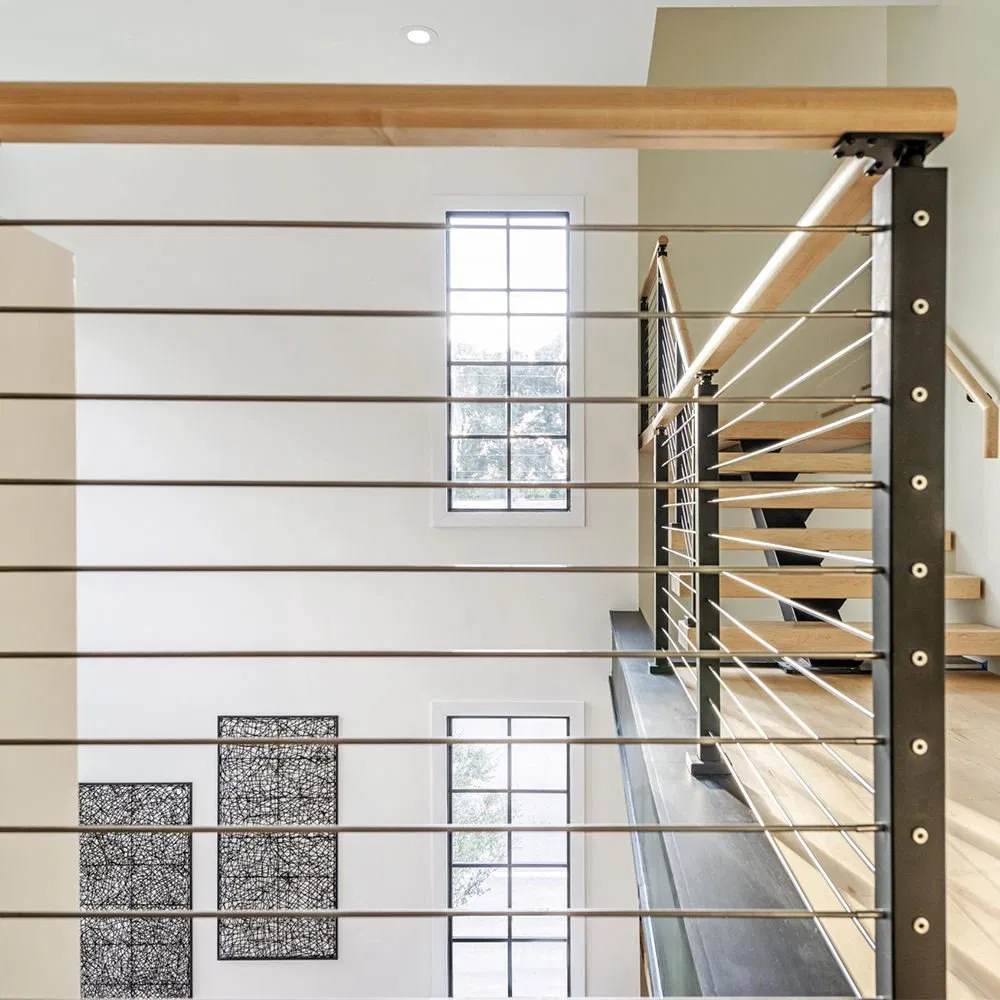 New Design Indoor Wire Balustrade Stainless Steel Posts Easy Installation Deck Cable Railing for Apartments Villas and Hotels