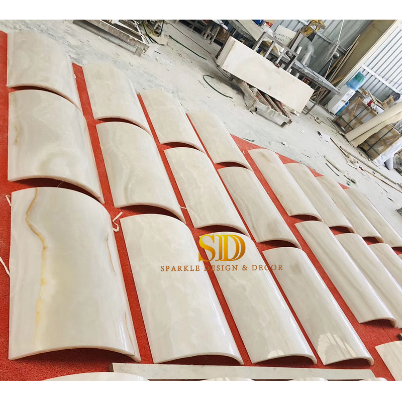 Big Polished Hollow White Marble/Onyx Column/Pillar for Interior Decoration in Hotel