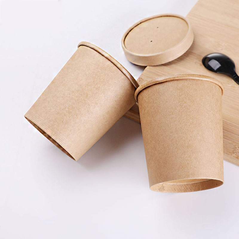 Бумажный контейнер для еды с крышкой, 8-32 унций