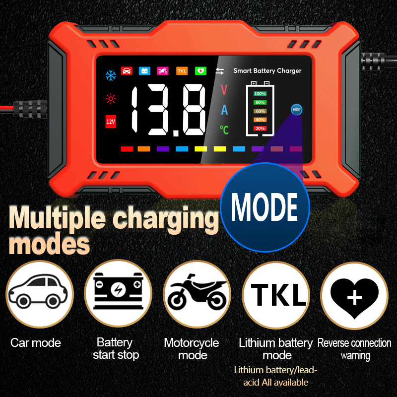 Portable Outdoor Power Supply Rechargeable Car Battery Charger 12V 6A Lead-Acid Lithium Iron Battery Charger