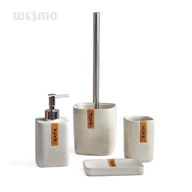 Elegant Decorative Product House Hotel Sanitary Ware Cement Concrete Accessories Bathroom Set