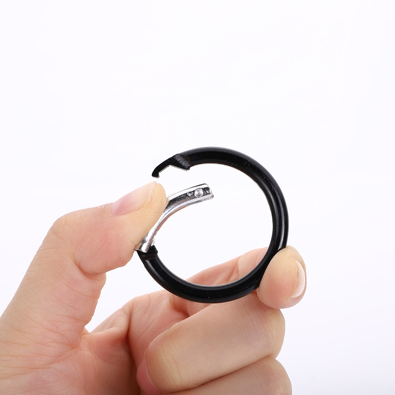 Colored Spring Round Carabiner Keychain Bag Clips Hook Metal O Ring