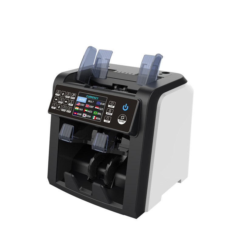 Al-950 3.5 TFT Display 2 Pocket Dual Cis Mxp Thb CAD HKD Currency Money Bill Counter Mix Cash Counting Machine