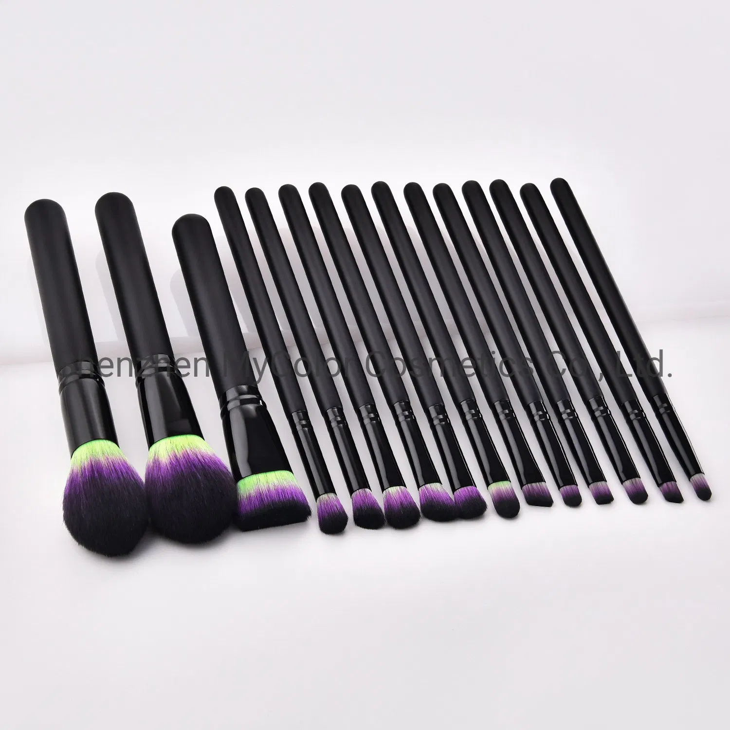 Shenzhen Private Label Makeup Brushes 10PCS Angled Kabuki Eye Liner Shadow Cosmetics Brush Set