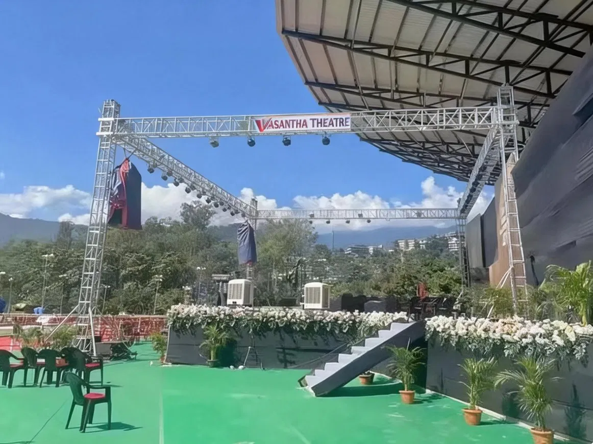 High-Contrast Outdoor LED Screen - Aluminum Truss Event Lighting System