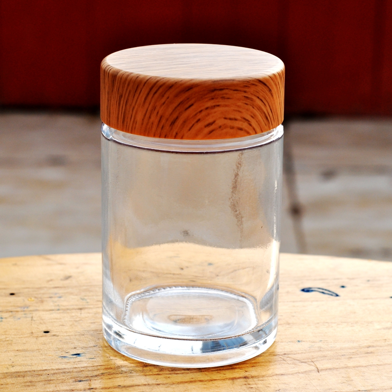 Cylinder Shape Honey Glass Jar