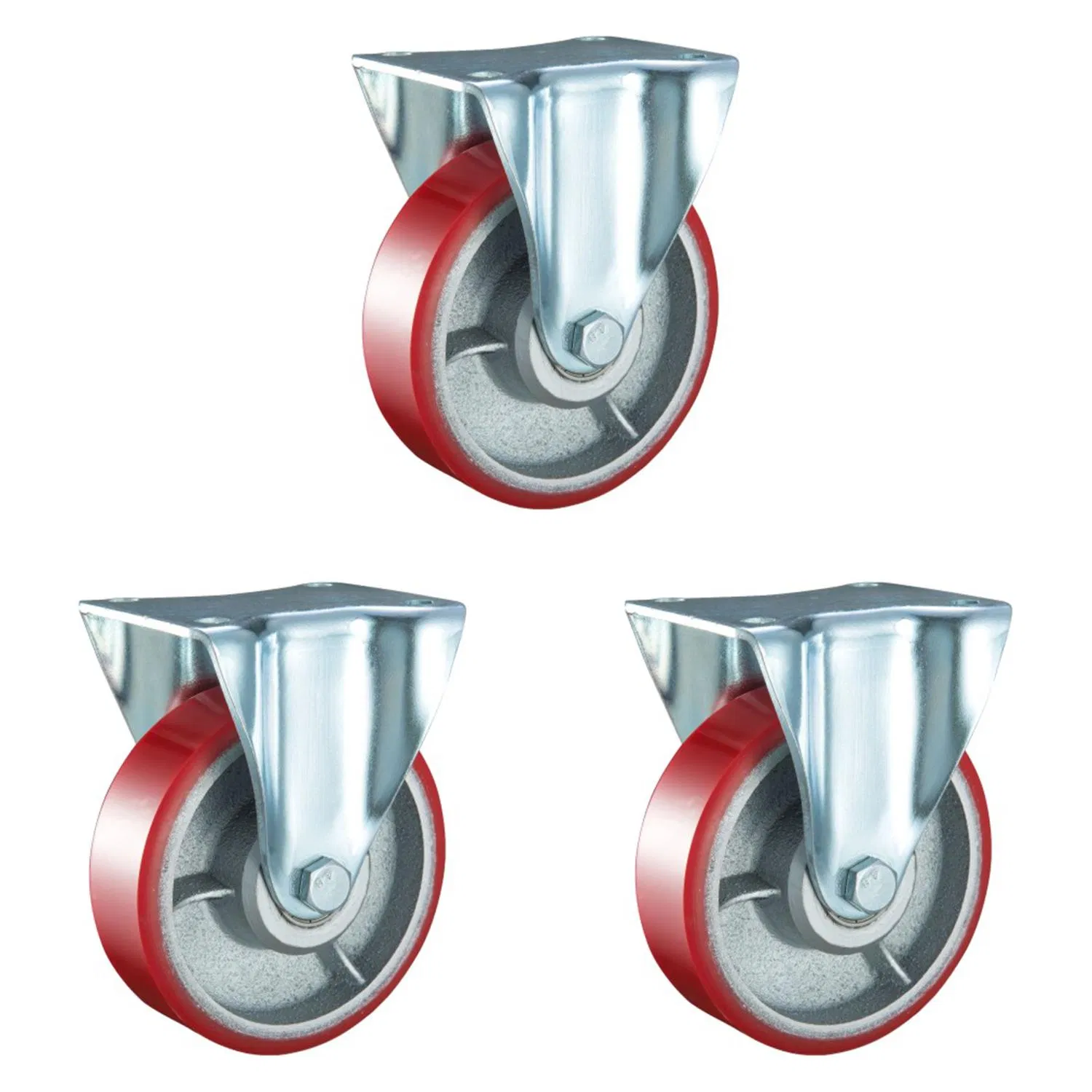 Swivel PU Castor Mold on Cast Iron W/Double Ball Bearing, 6922#