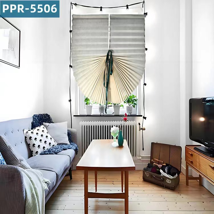 Polypropylene with Ribbon, Pleated Semi-Shading Curtain PPR5506, Can Be Cut and Pasted