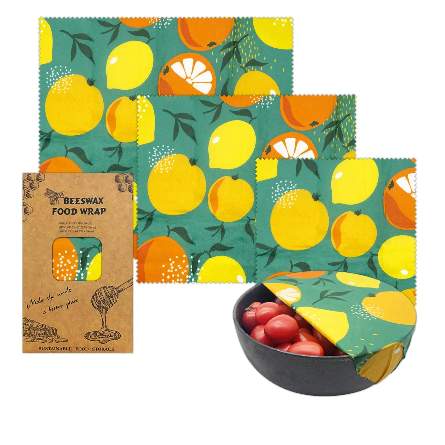 Beeswax Food Wraps Reusable Food Storage Bags
