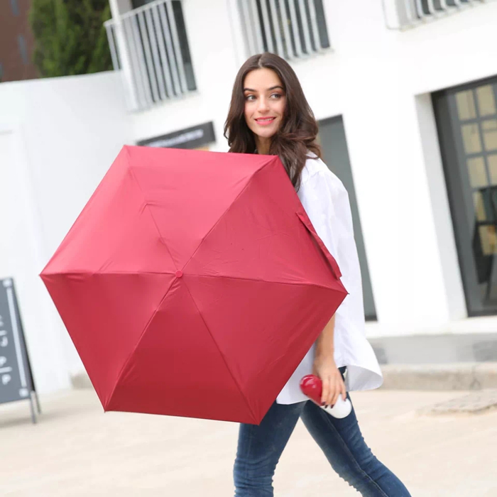 Mini Rain Umbrellas Portable Black Coating Parasol Pocket Capsules Umbrella