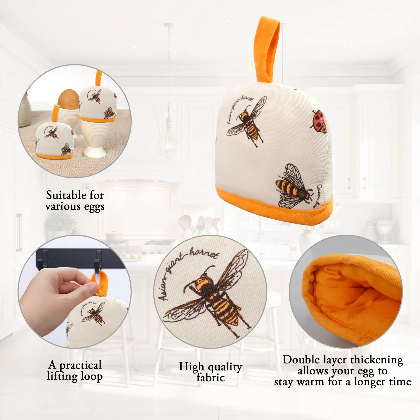 Egg Cozy for Factory Wholesale Insulated Egg Can Be Customized with Pure Cotton Printing