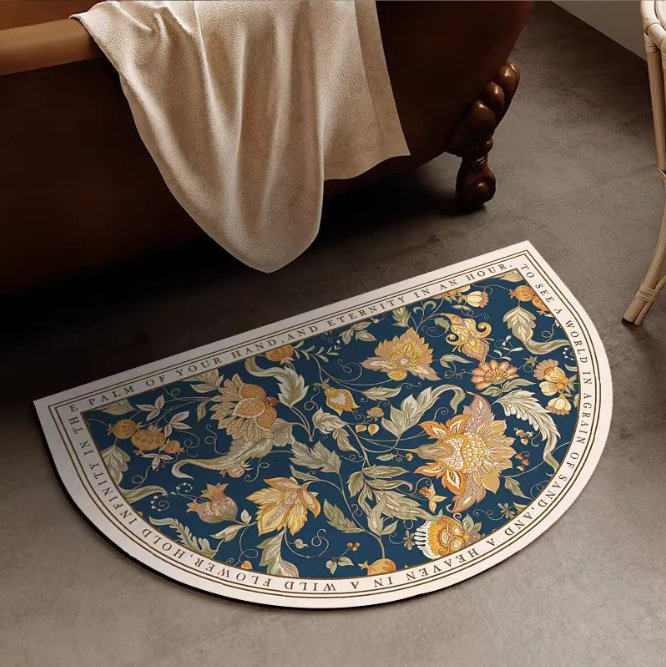 Custom Anti Slip Flower Pattern Bath Rug Water Absorbing Home Use Carpet
