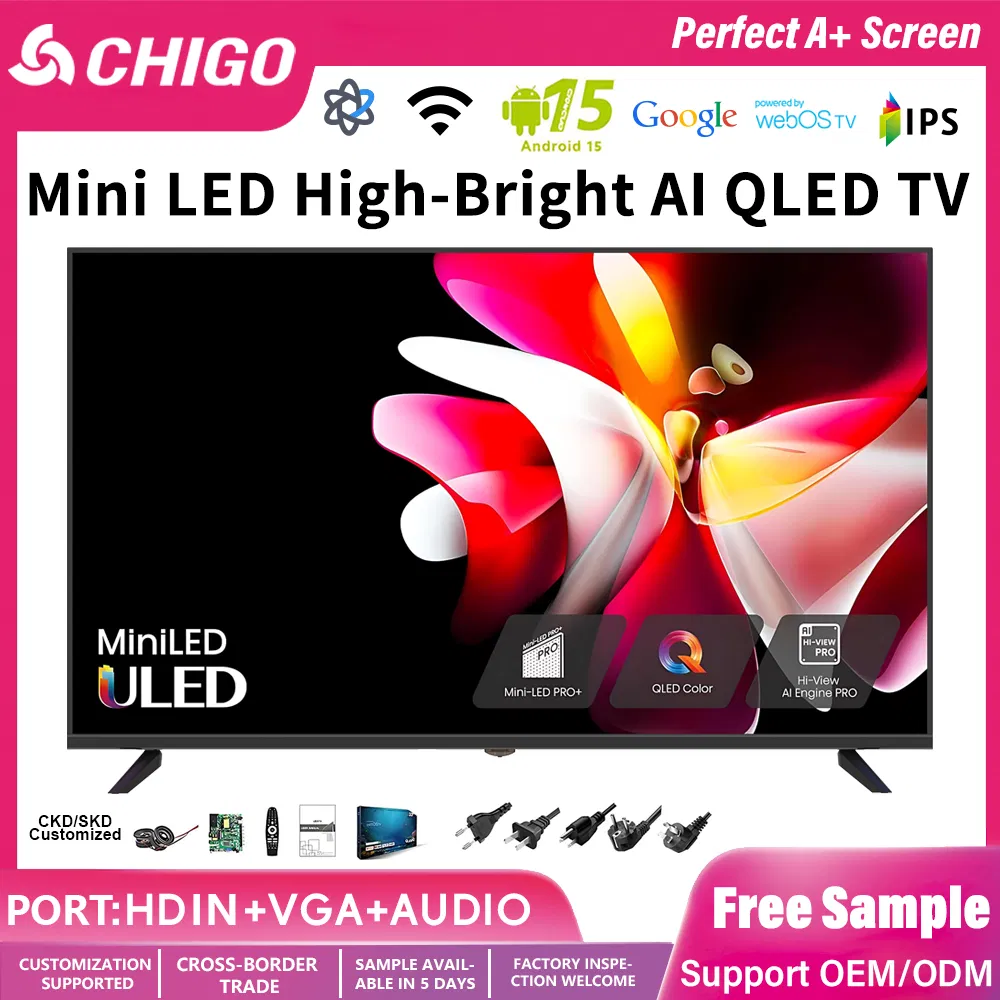 OEM 32/40/43/50/55/65/75/100 Inch High-Definition 3D LCD LED Television Android/Google/Webos Operating System Large Screen Smart TV