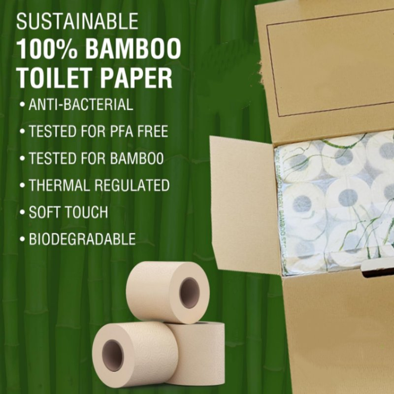 Custom Bulk 1/2 Ply Ultra Soft Biodegradable Bamboo Unscented Printed Jumbo Roll Toilet Bath Tissue Paper