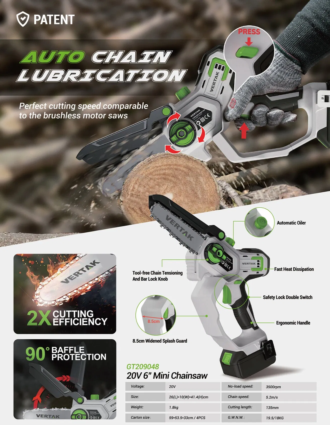 Professional Electric Cordless Mini Hand Chainsaw Portable Lithium Battery Power Chain Saw Tree Cutter for Garden