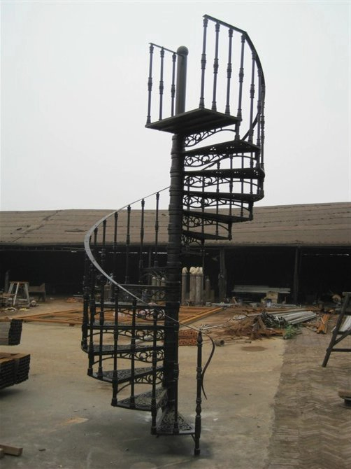 European Simple Style Decoration Wrought Cast Iron Spiral Stair (SYCI-065)